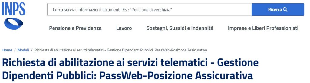 abilitazione Passweb